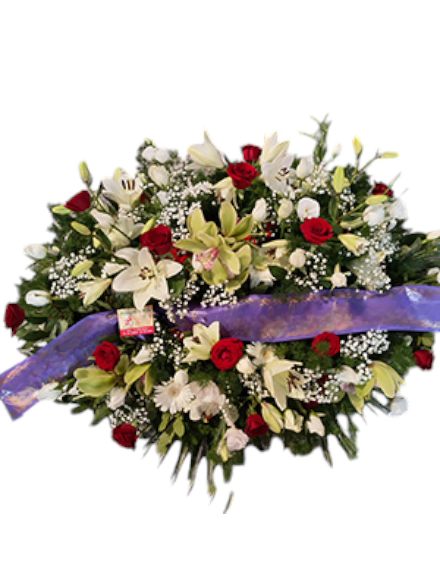 Featured image for “Cuscino funebre bianco e rosso”