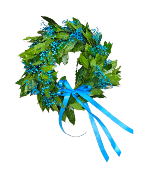 Coroncina per laurea con gypsophila celeste