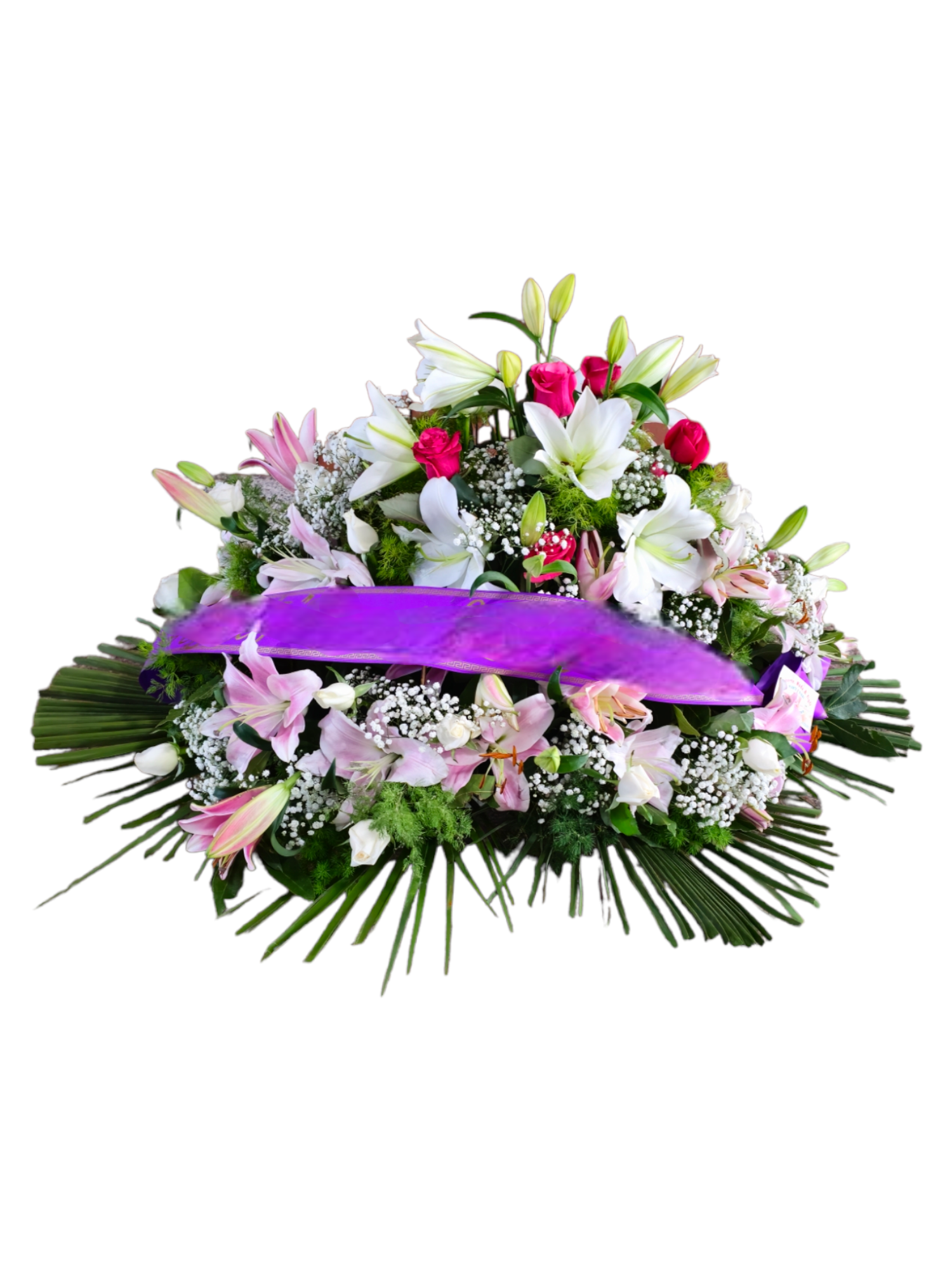 Featured image for “Cuscino funebre con lilium bianchi”