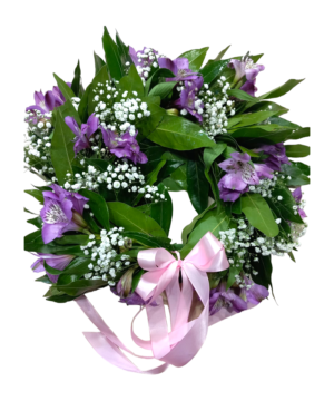 Coroncina per laurea con astromelia