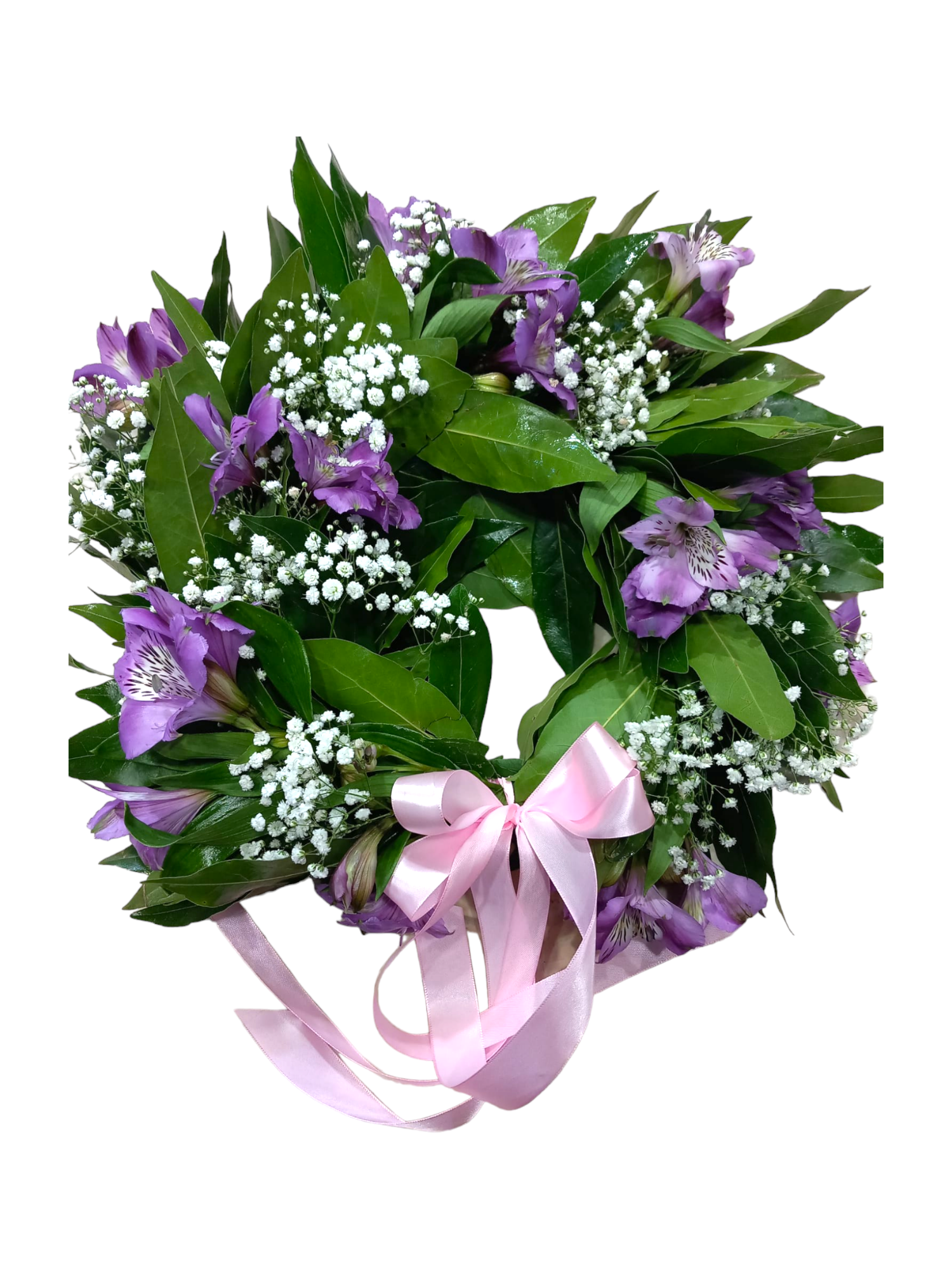 Featured image for “Coroncina per laurea con astromelia”