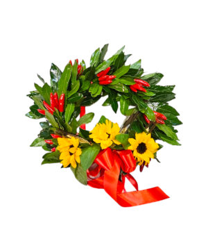 Coroncina girasoli e peperoncini veri