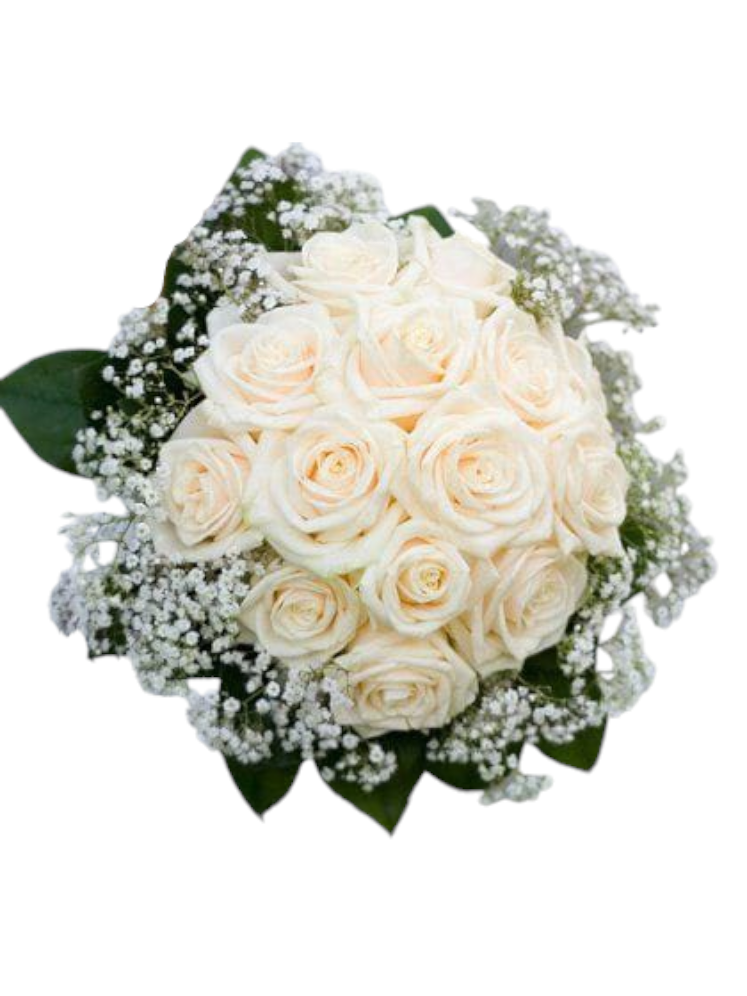 Bouquet da sposa rose bianche e gypsophila