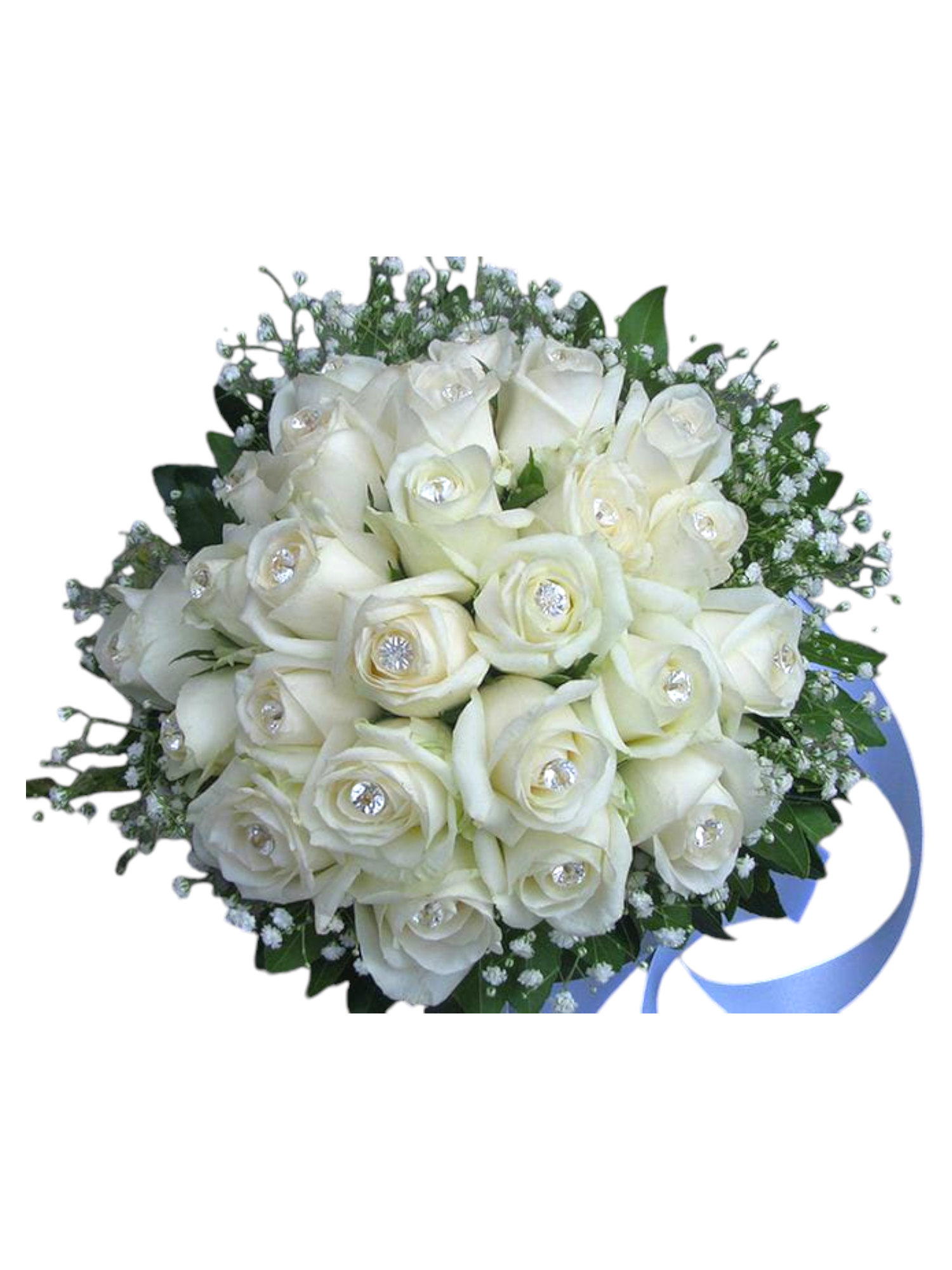 Featured image for “Bouquet da sposa rose bianche e punti luce”