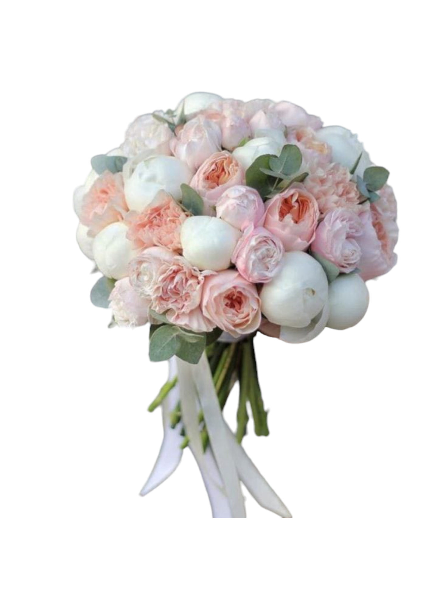 Featured image for “Bouquet da sposa peonie bianche e rosa”