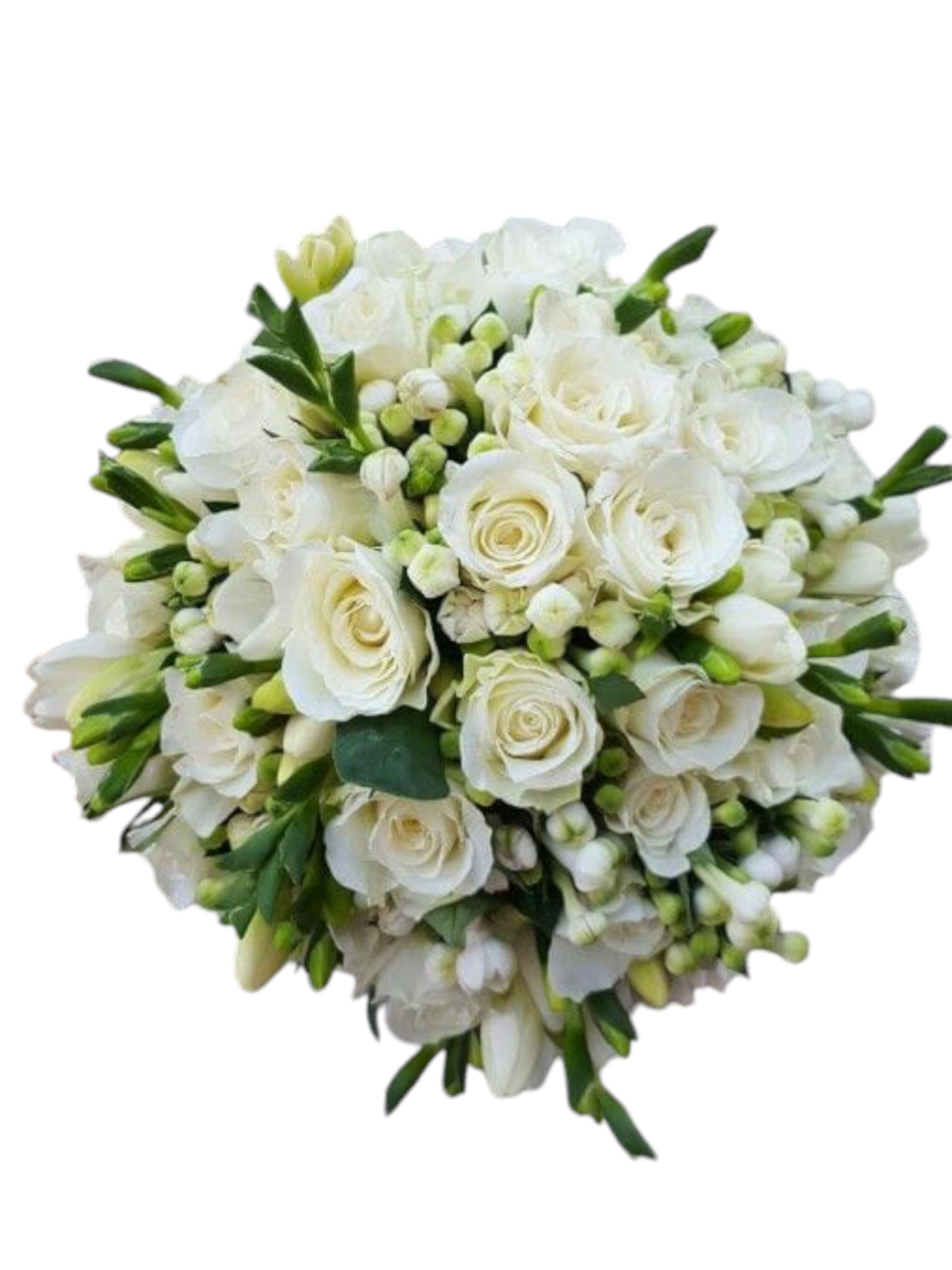 Featured image for “Bouquet da sposa bouvardia e rose bianche”