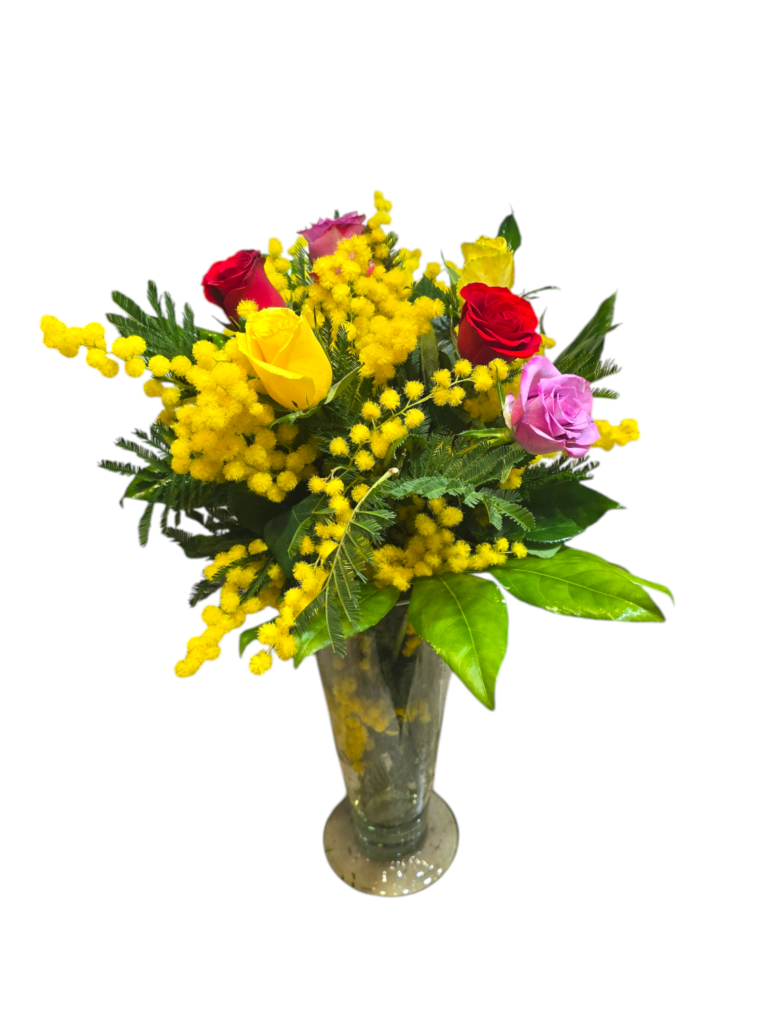 Featured image for “Bouquet di roselline e mimosa”