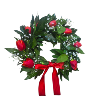 Coroncina con tulipani