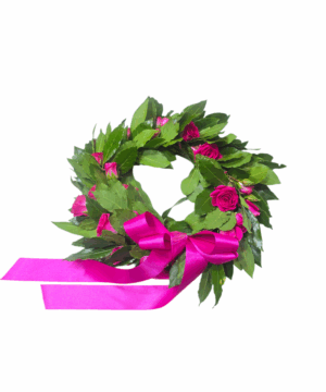 Coroncina per laurea con rose fucsia piccole
