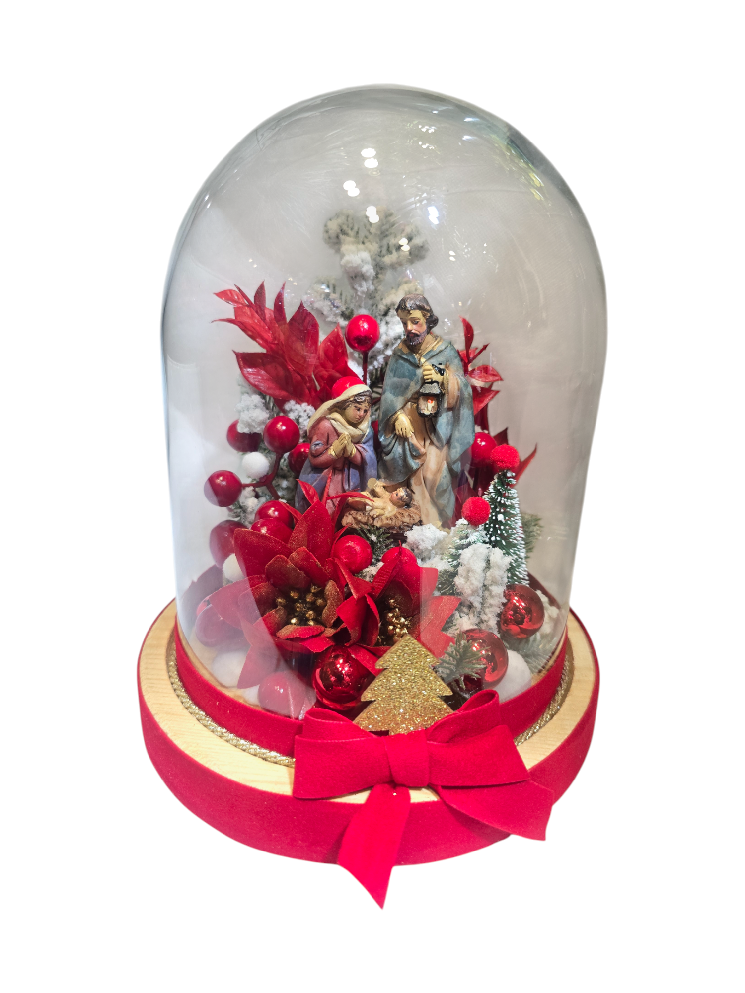 Le Cupole Incantate di Natale Babbo Natale e Natività sotto vetro (h22 cm) - immagine 4