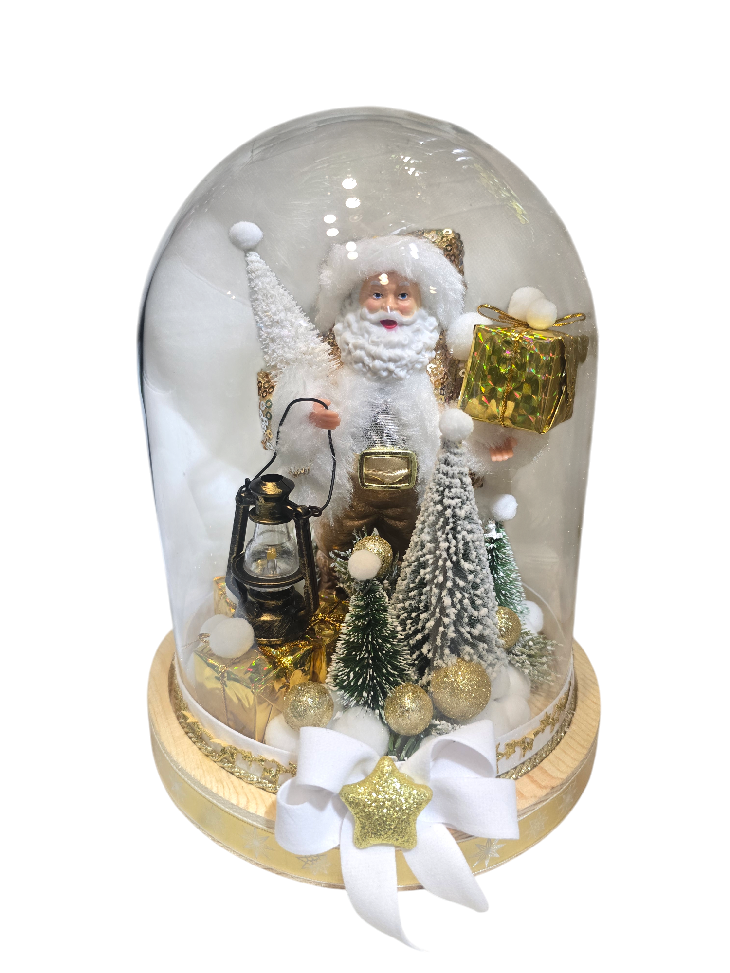 Le Cupole Incantate di Natale Babbo Natale e Natività sotto vetro (h22 cm) - immagine 5