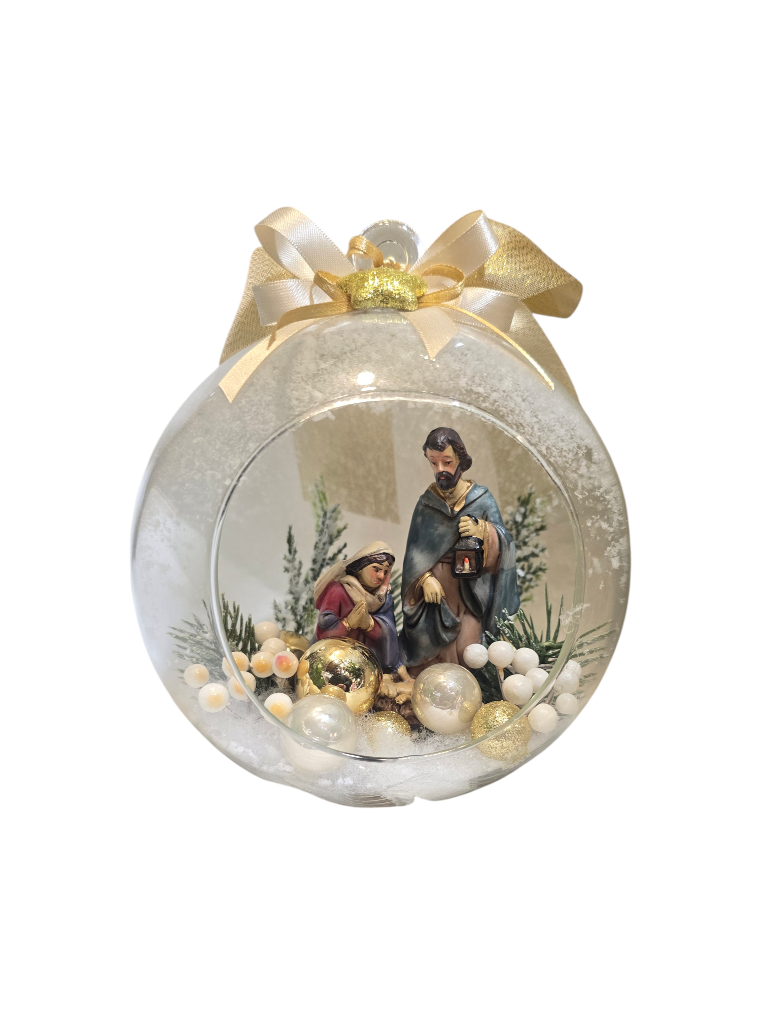 Sfera Natalizia Natività – Decorazione con Sacra Famiglia - immagine 2