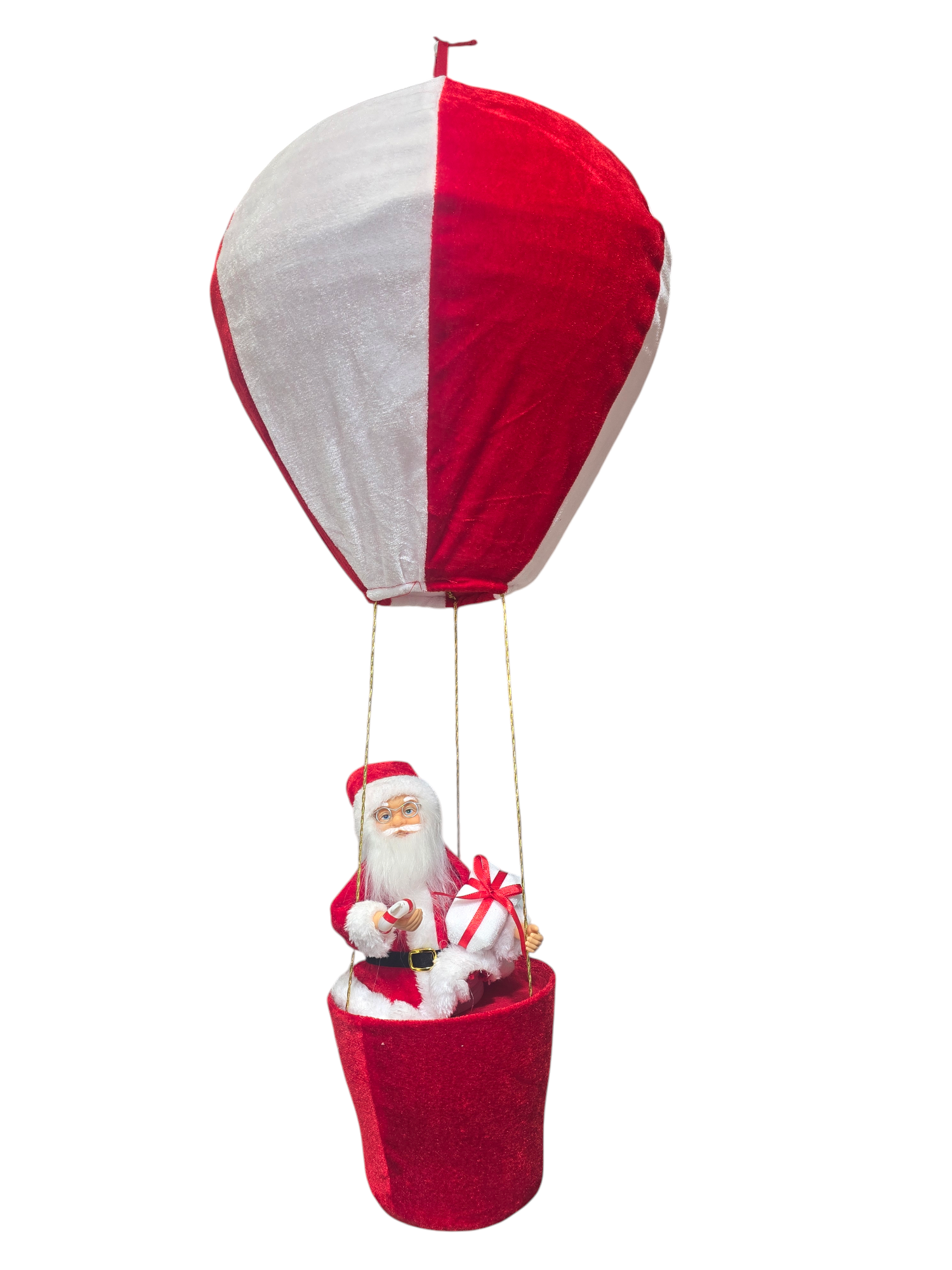 Featured image for “Babbo Natale in Mongolfiera – Decorazione Natalizia da Appendere 85 cm”