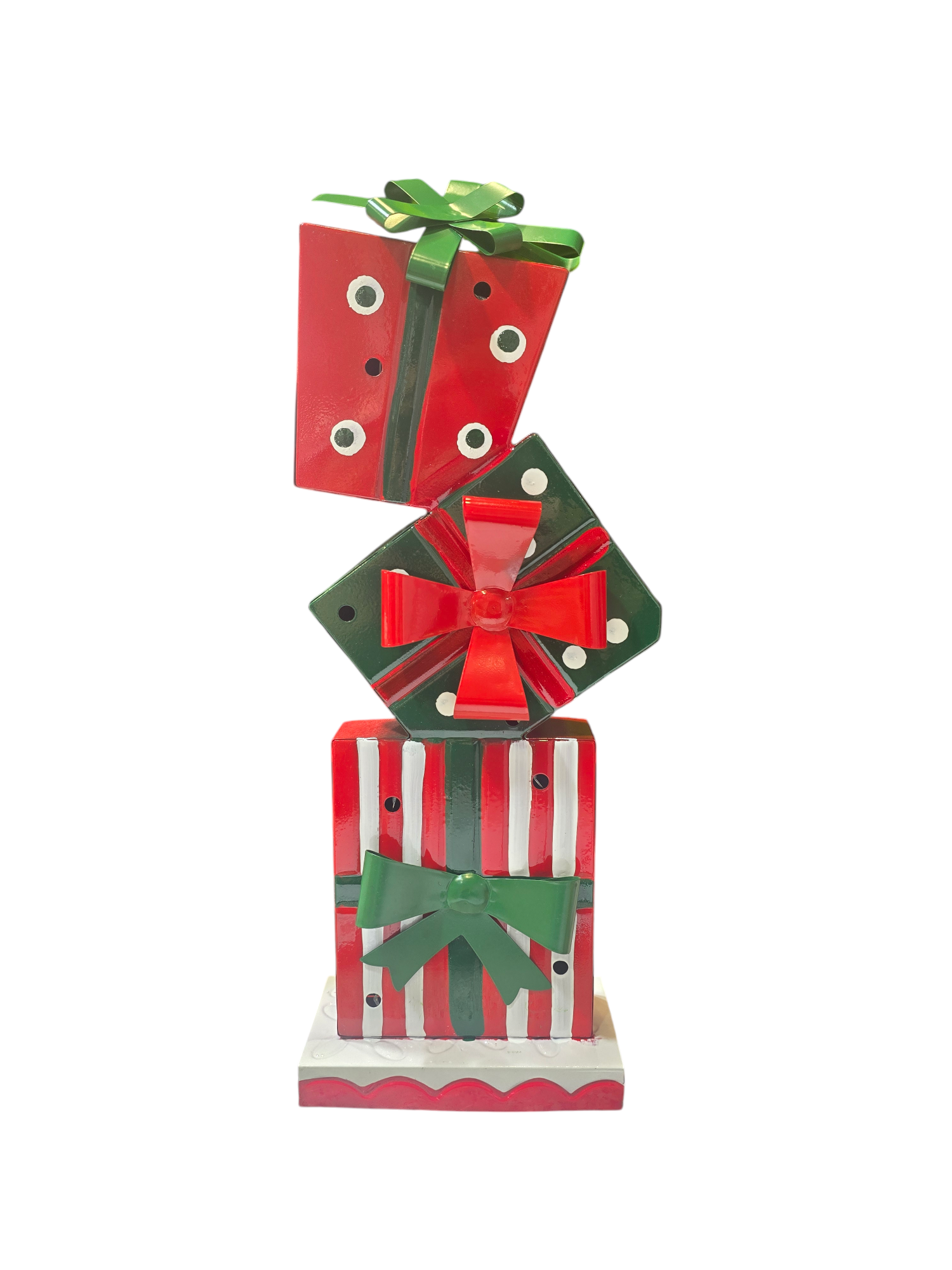 Featured image for “Colonna di Pacchi Regalo Luminosi – Scultura Natalizia LED H44 cm”