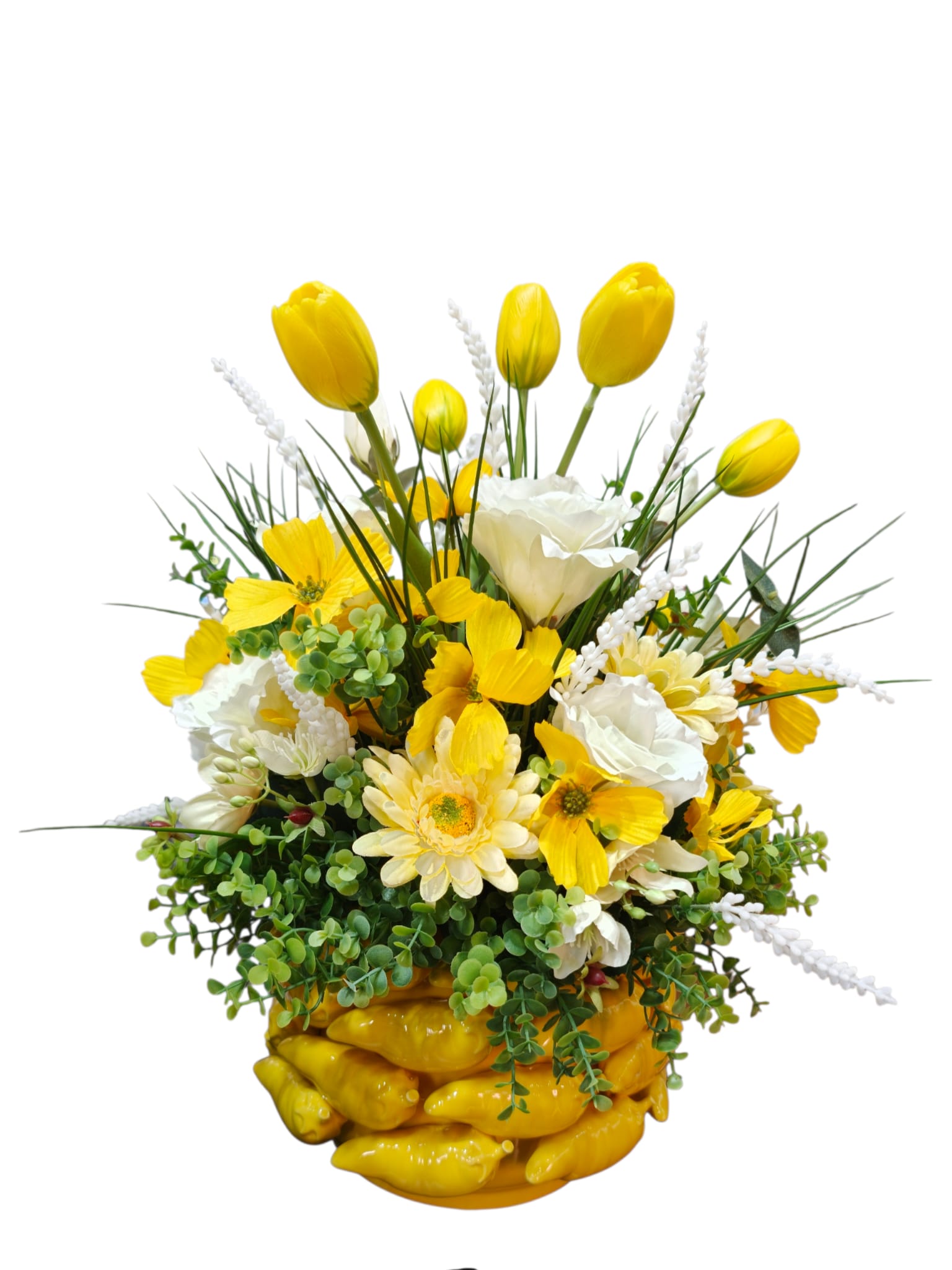 Featured image for “Vaso Peperoncino giallo con fiori misti artificiali”